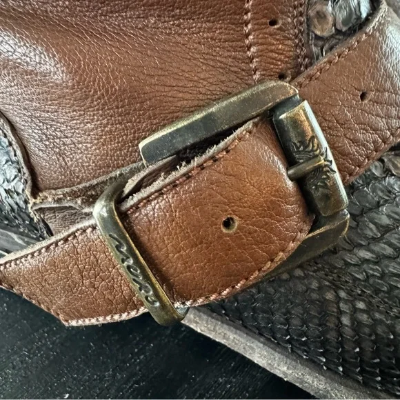 Muro Women’s 8 Snake Western Brown Moto Biker Leather Boot Grunge Boho Festival - Picture 8 of 16